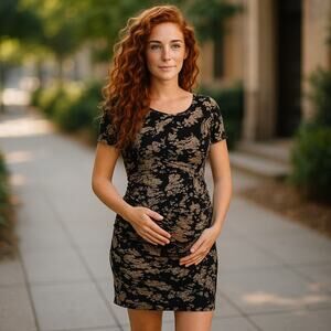 Isabella Oliver A Pea in the Pod Womens Dress Sz 2 Maternity Abstract Ruched